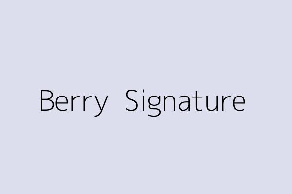 Berry  Signature 